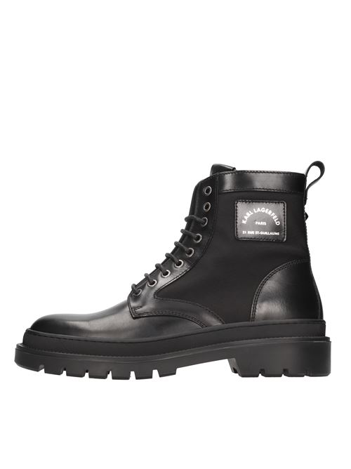 Leather and fabric boots KARL LAGERFELD | KL11250 000NERO